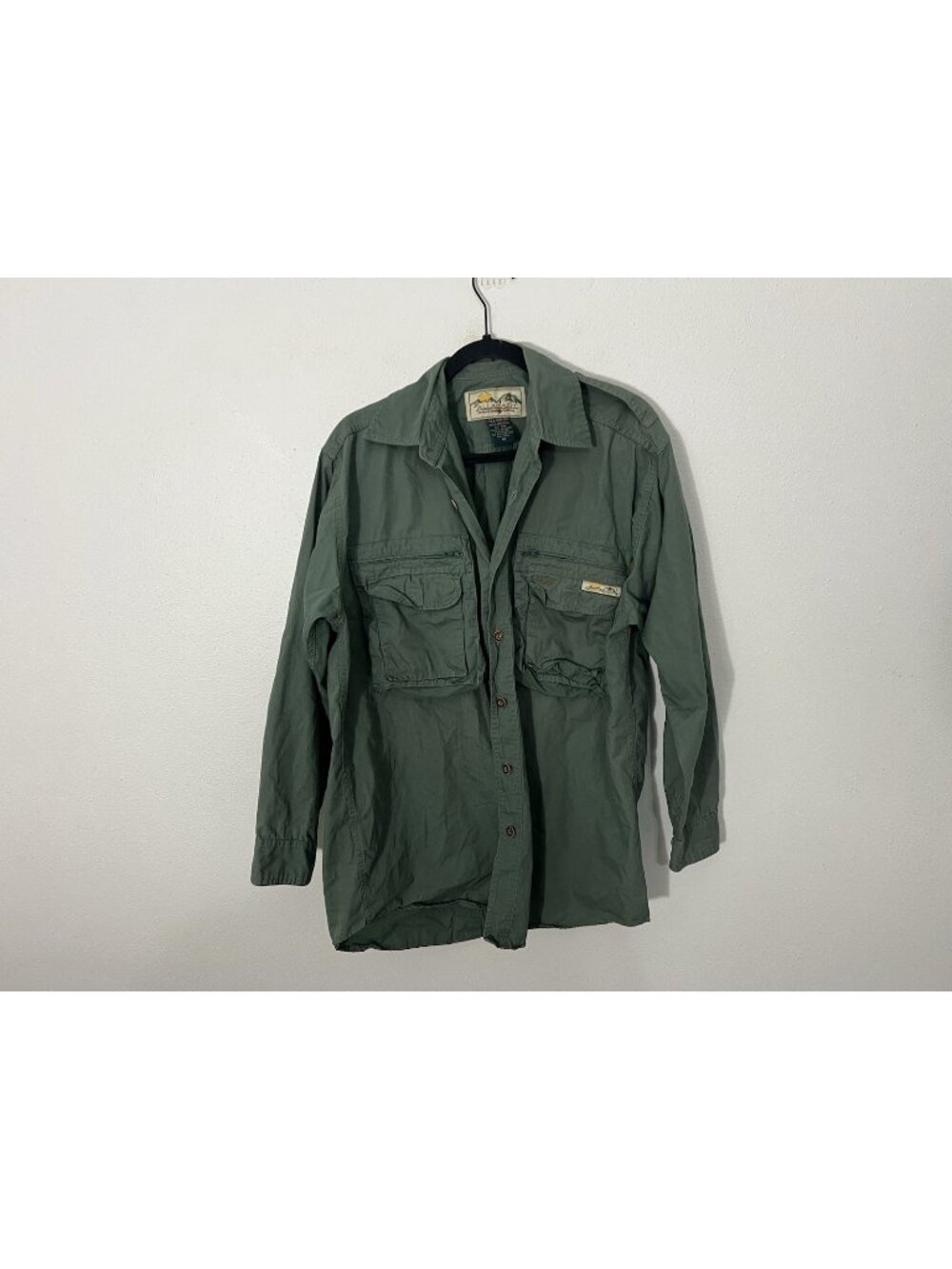 Vintage Allagash Green Utility Shirt Size Medium Button Up